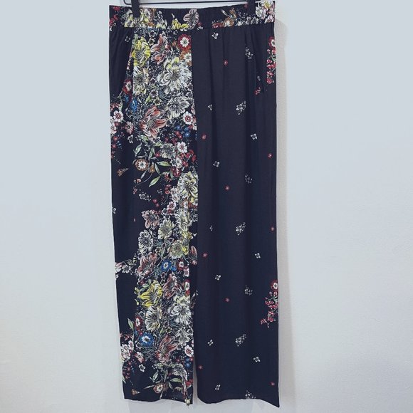 Eye of the Needle Floral Wide Leg Pants Size M - Picture 1 of 5